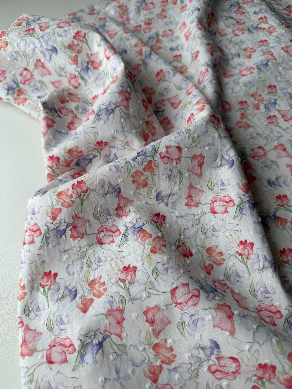 хлопок с мушкой Акварельные цветы