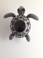 Брошь черепаха серебро античное