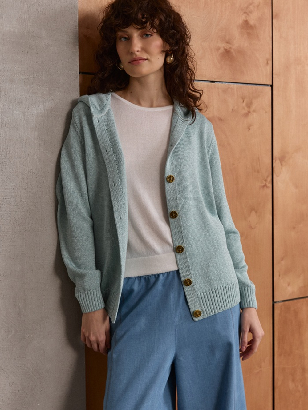 Жакет с капюшоном 2679 алоэ TINONA