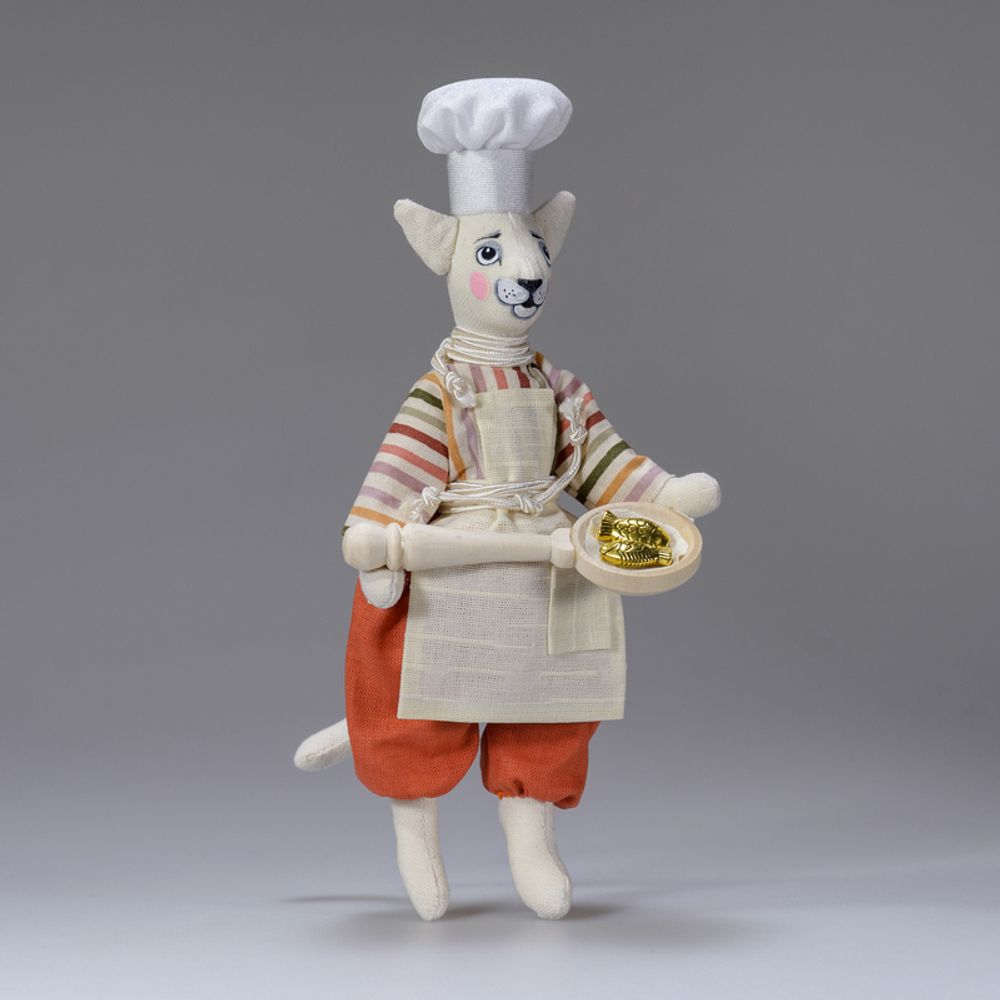 Ёлочная игрушка Кот-повар со сковородкой