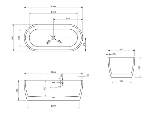 Акриловая ванна ABBER AB9219 белая