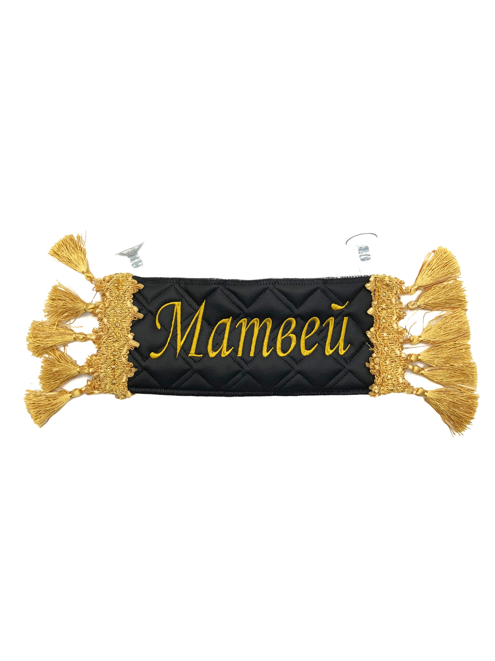 Карман Матвей (черный с золотой вышивкой, экокожа)