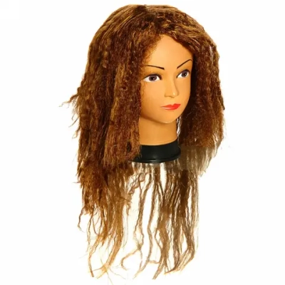 Парик карнавальный «Гофре объемное», Темный русый