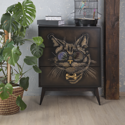 Комод Кот Саймон с 3 ящиками Каштан