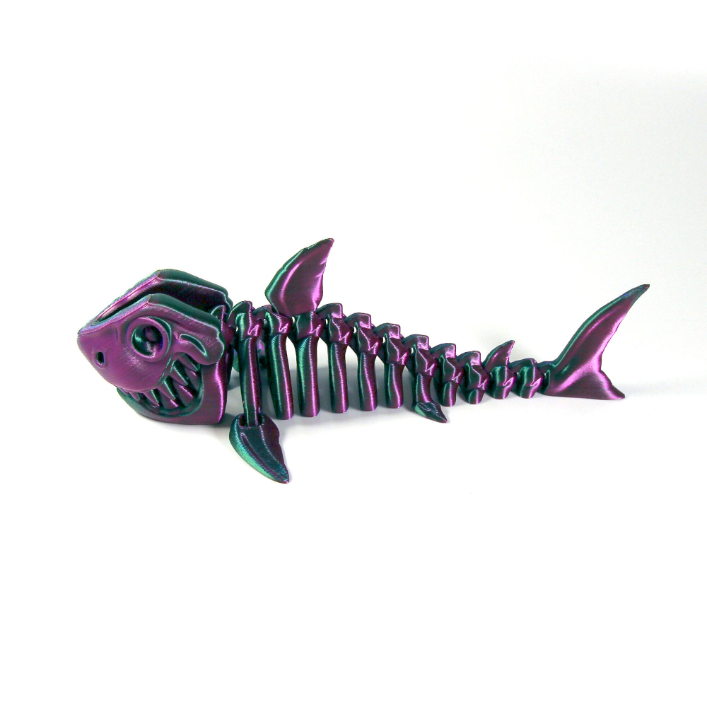 Веселая Акула-скелетон, гибкая шарнирная игрушка-антистресс, красно-сине-зеленая