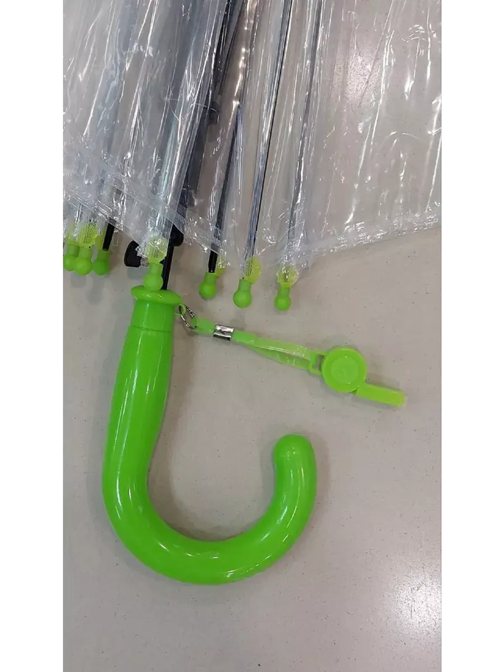 Зонт детский  складной трость прозрачный