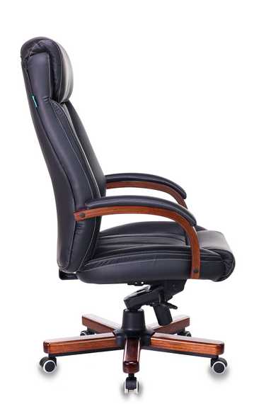 Кресло руководителя Бюрократ T-9922WALNUT черный кожа крестов. металл/дерево