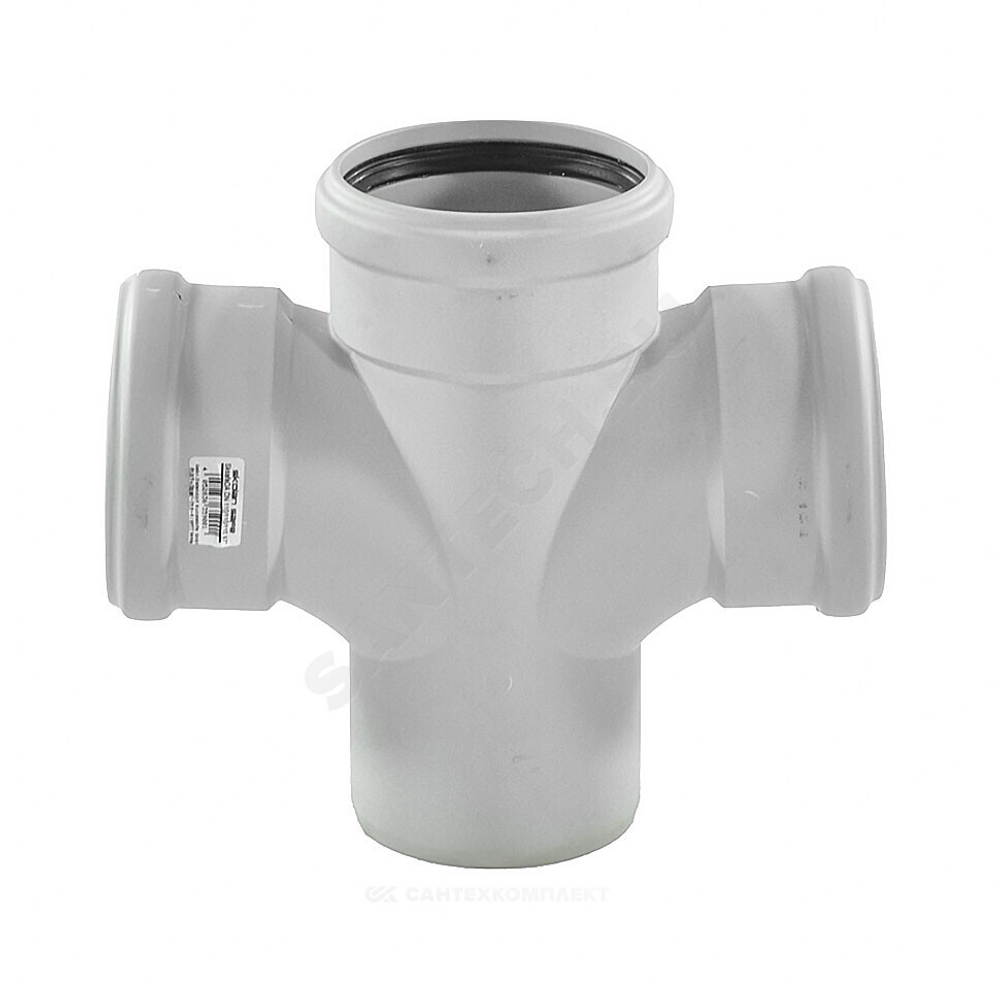 Крестовина PP-MD 1-плоскостная бесшумная светло-серая Skolan Safe SKDA Дн 110х110х110х87гр (DN110х110х110) б/нап в/к Ostendorf 335900