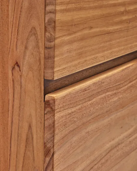 Буфет Uxue из массива акации с беленой отделкой и черной сталью 100 x 155