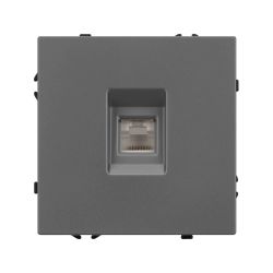 Механизм компьютерной розетки SCT-NOBE-MPC1-SFPL-GR (RJ-45, CAT6) (Arlight, Серый базальт) 054307