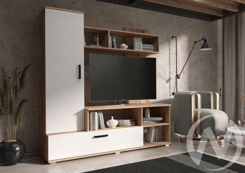 Гостиная Мини (дуб крафт/белый глянец холодный)