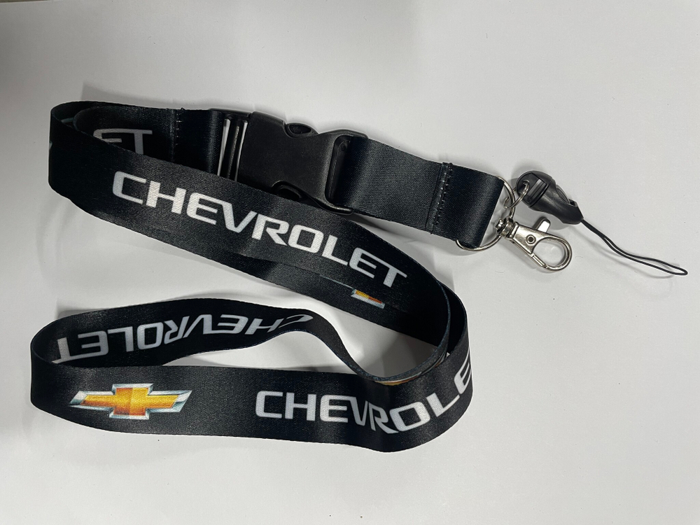 Chevrolet (черный) / Брелок, шнурок для ключей на шею Chevrolet (Шевроле), ланъярд, крафт, черный (1 шт)