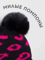 Шапка для девочки зимняя вязаная с ушками