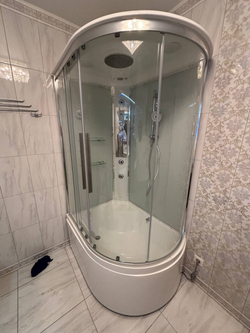 Душевая кабина AvaCan (АваКан) EM5811LLEDT с высоким поддоном, с ГМ, с электрикой и LED освещением, 110х80х220