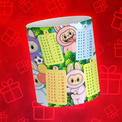 Лабубу с таблицей умножения