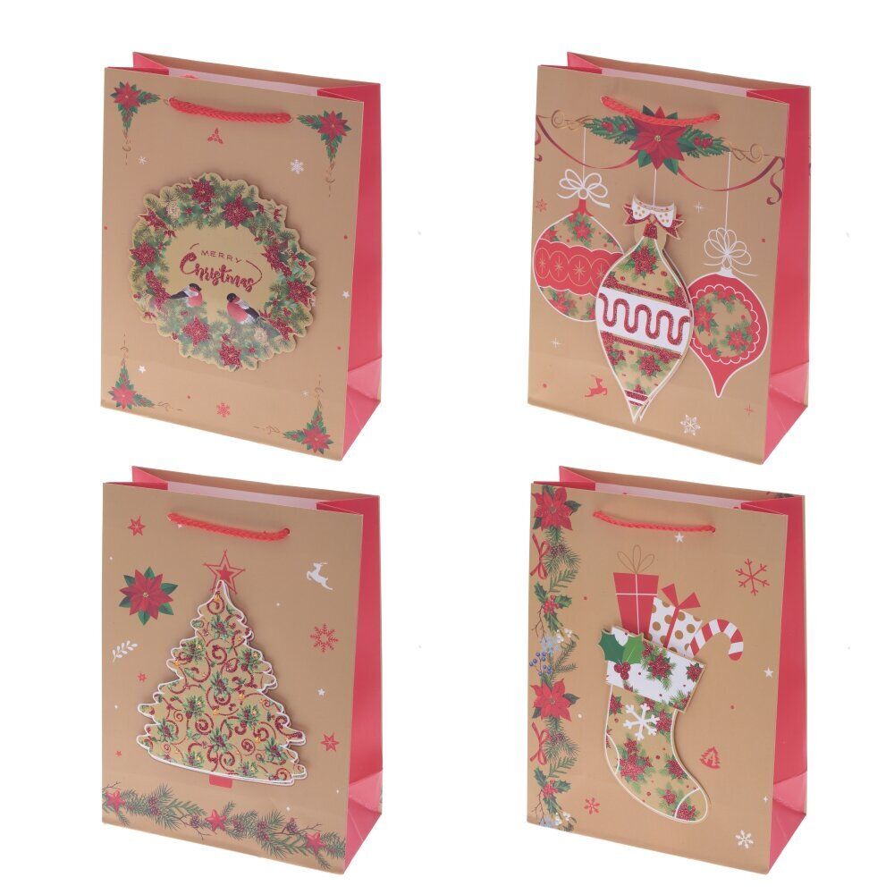 GAEM Пакет подарочный (бумага 210г/м2, блок микс 12шт), L31 W12 H40 см, 4в.