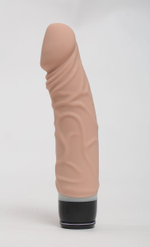 Телесный силиконовый вибратор-реалистик с 7 режимами вибрации - 19,5 см. (Цвет: телесный)