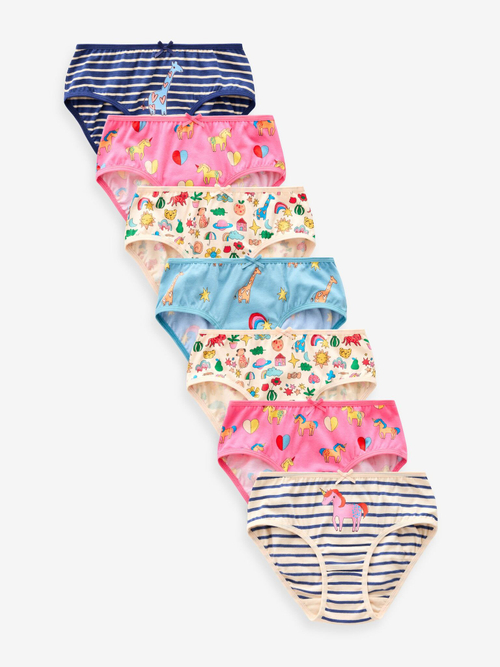 Трусы для девочки Next 407-273, 7 шт., Синий, Розовый, Голубой