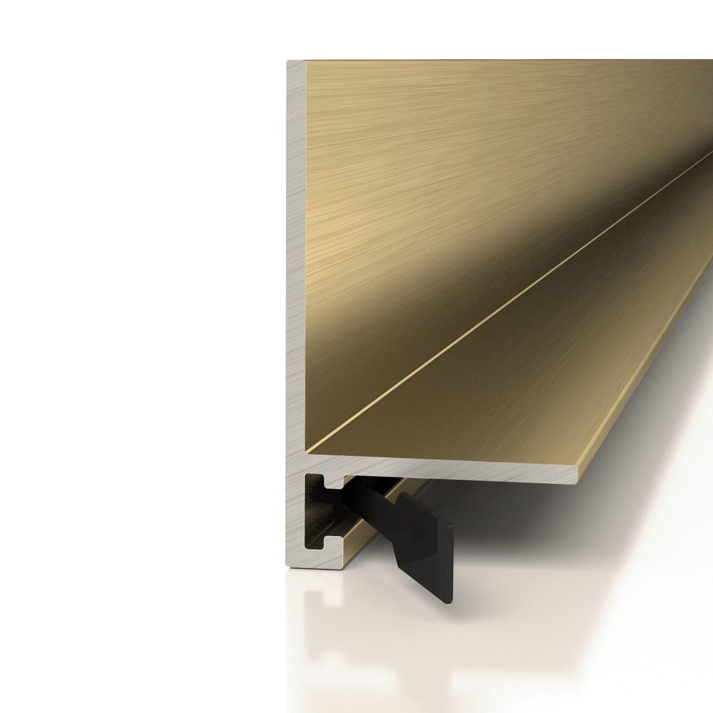 Микроплинтус анодированный латунный браш, 2000x14x26 мм