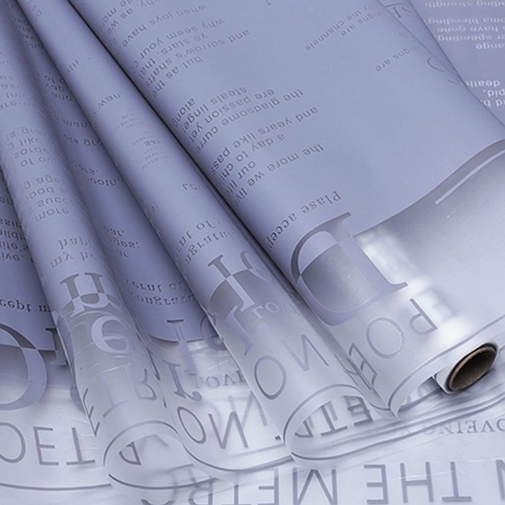 Пленка матовая "Газета" 60см*10м СЕРАЯ