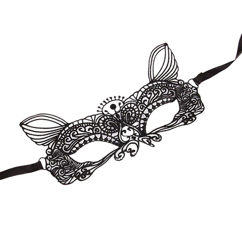 Черная ажурная текстильная маска Кэтти Bior Toys Erowoman-Eroman EE-20361