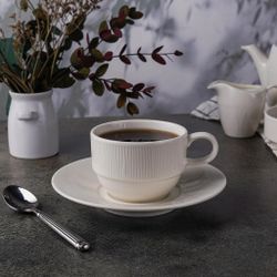 Чайная пара 210 мл белая d 8,5 см h6 см Neo Silk Stackable Noble [6]