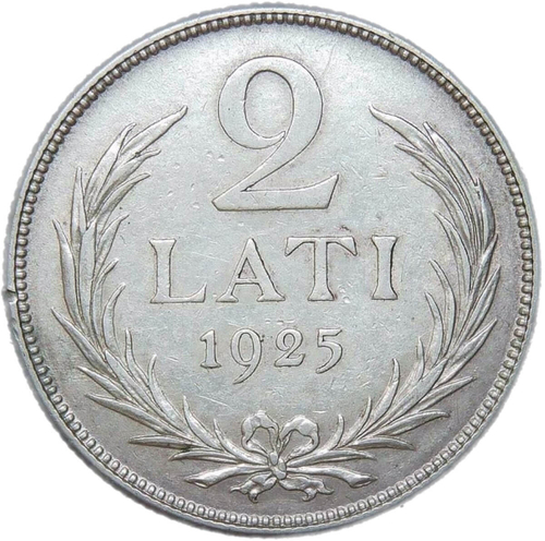 Латвия 2 лати 1925 серебро (VF-XF)