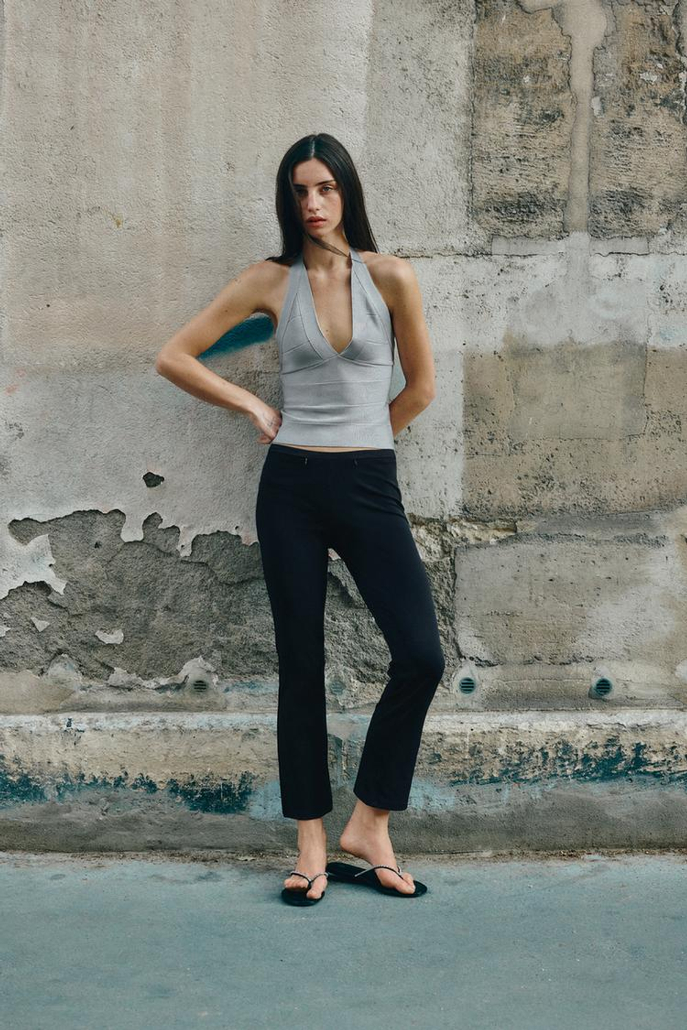 ZARA БРЮКИ С КАРМАНАМИ НА МОЛНИИ, ЧЕРНЫЙ