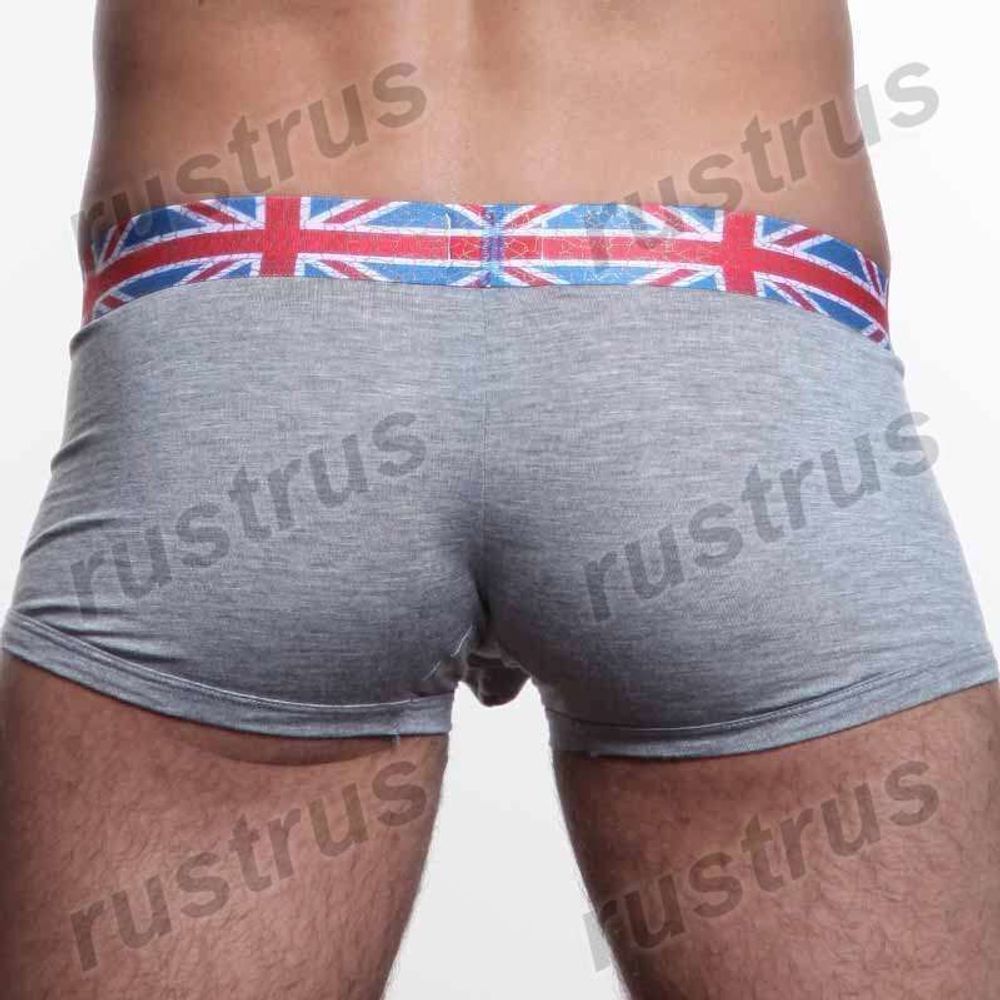 Мужские трусы хипсы серые DEEP JOY Английский флаг
