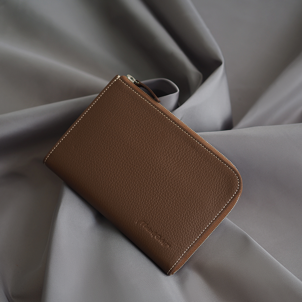 Кошелек кожаный, теленок цвета шоколад