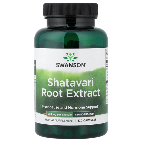 Swanson Vitamins, экстракт корня шатавари, стандартизованный, 500 мг, 120 капсул