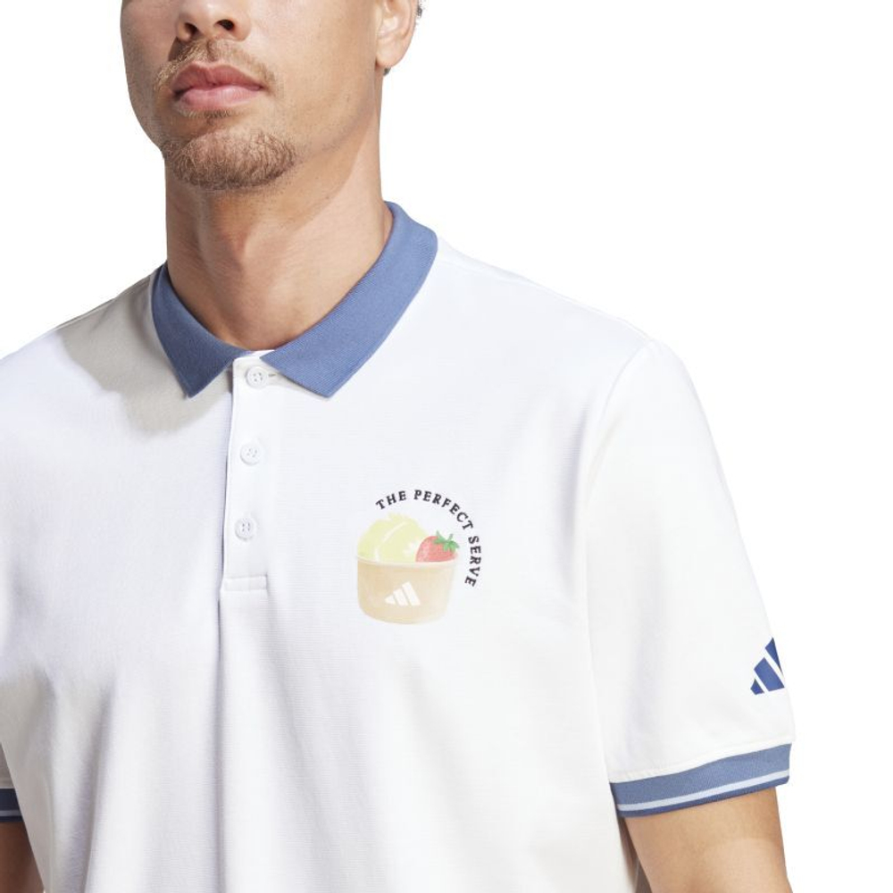 Теннисное поло Adidas Clubhouse Classic Premium Tennis Polo Shirt - White