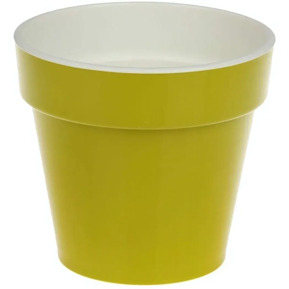 Кашпо для цветов пластиковое 3,5л d-20см «Порто» со вставкой фисташковый