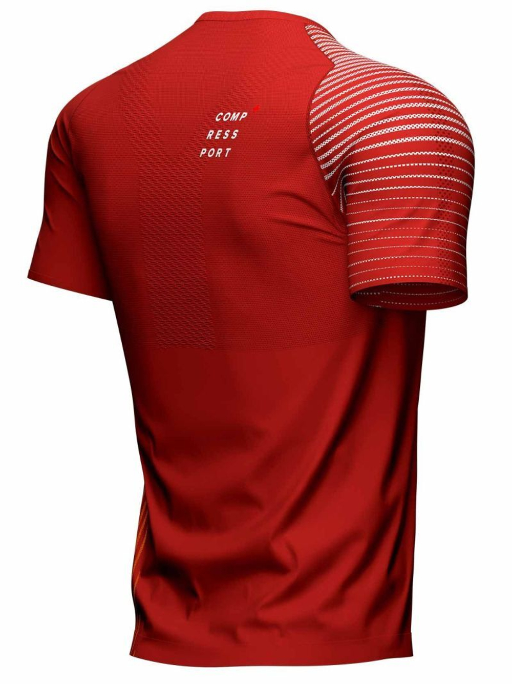 Мужская теннисная футболка Compressport Performance SS Tshirt - spoiled apple/dark cheddar