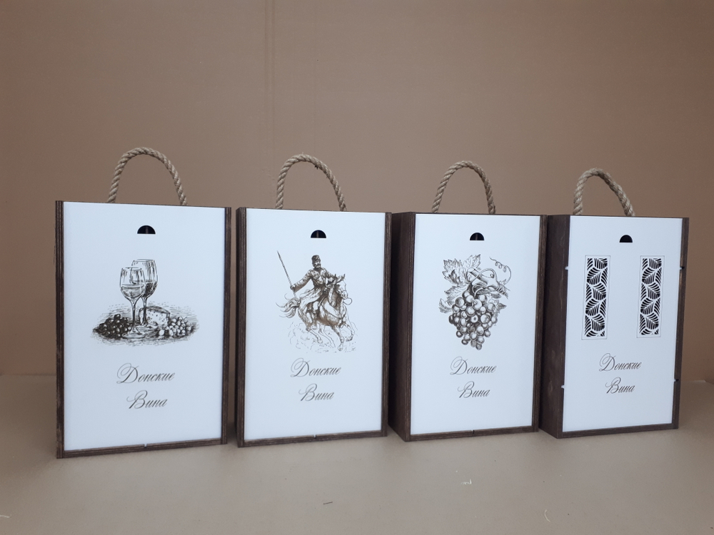 Короб винный деревянный серия "ДЕКОР" №2 (тип 2), на 2 бутылки