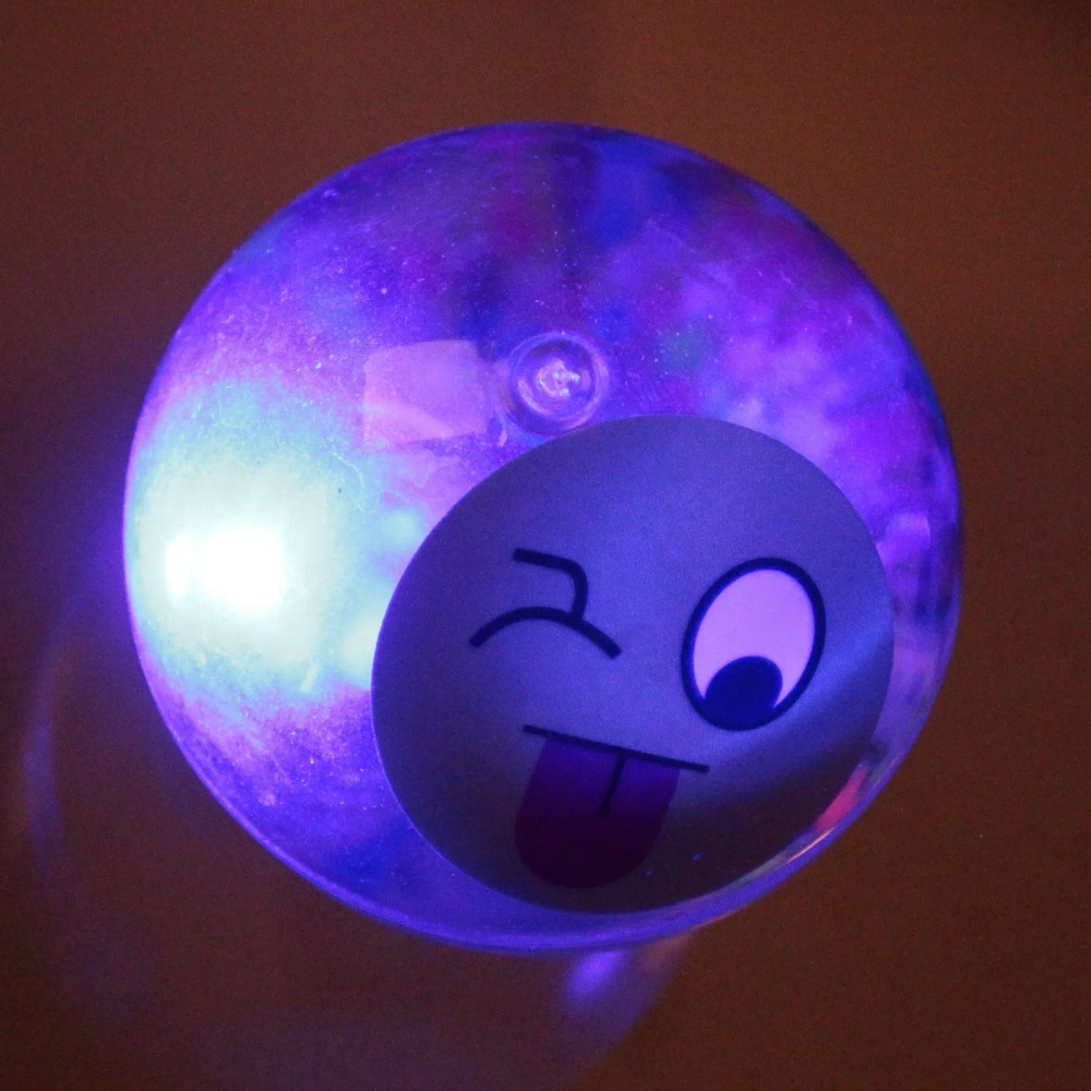 Мяч 6,5 см «Смайлики» (попрыгун с водой и подсветкой) СТИКЕР НА ВЛОЖЕНИЕ