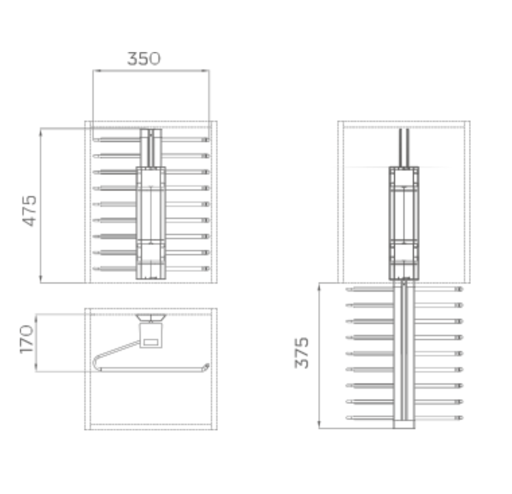 Выкатная вешалка СЕРИЯ B (Морская волна)