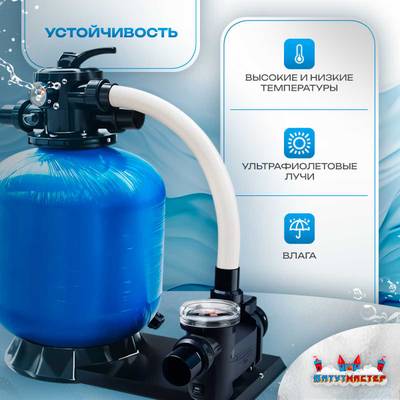 Песочный фильтр для бассейна до 64 м³ с насосом ESP0.5HP, до 55 кг песка, 8,0 м³/ч, WL-ADG450E