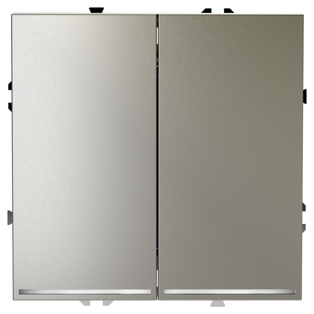 Выключатель встраиваемый VOLTUM S70 двухклавишный с подсветкой 10А, (шелк)