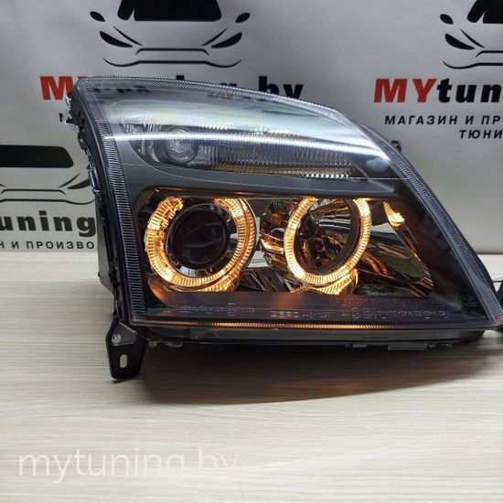 Передние фары Opel Vectra C angel eyes black