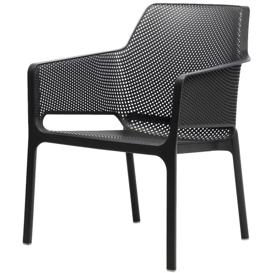 Черное пластиковое кресло Net Relax желтое | Nardi | Италия