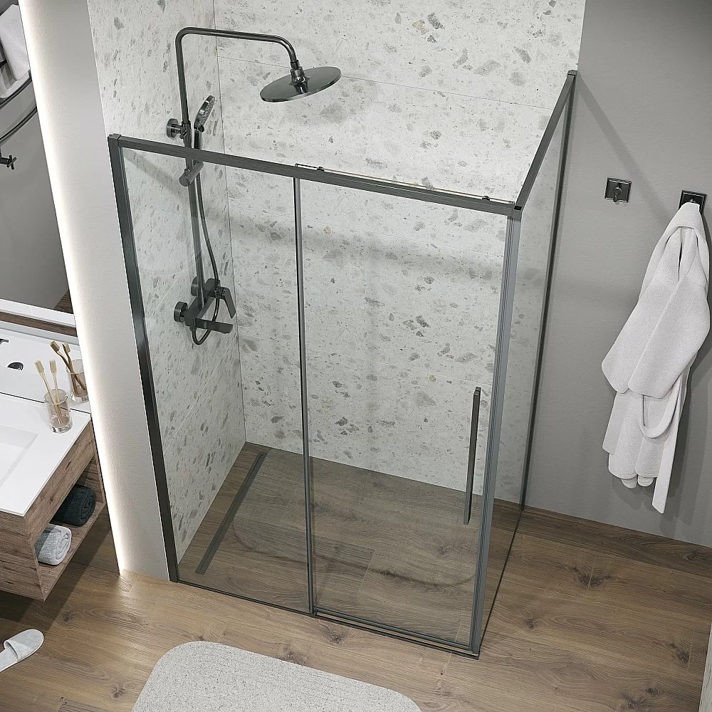 Душевой уголок Grossman Galaxy 120.K33.01.1470.42.00 140x70 стекло прозрачное/профиль графит сатин