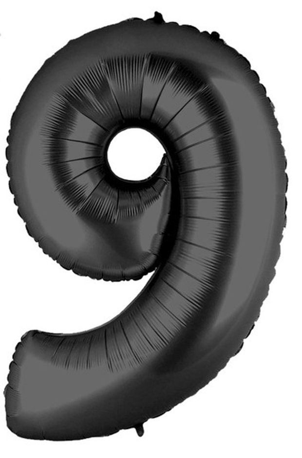 G Шар 40'' / 102 см "Цифра 9" Черный (БГ-60)