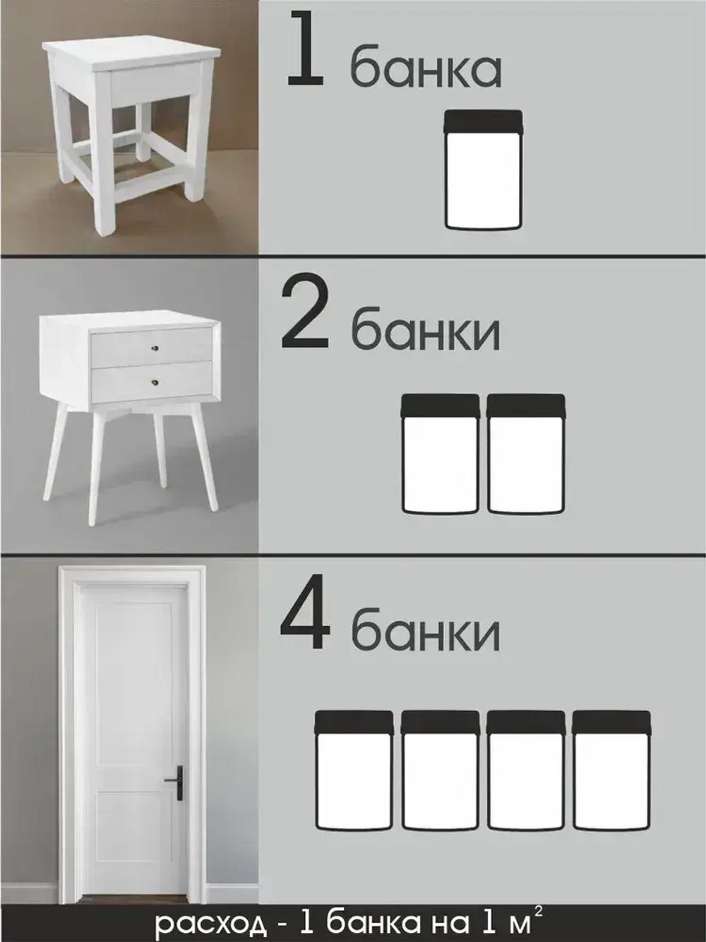 Краска для мебели, декора, творчества акриловая, матовая 320гр БЕЛАЯ