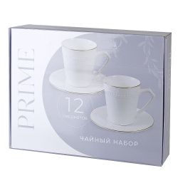 Набор чайный 12пр. "Prime" (6 персон) v=340мл (фарфор) (подарочная упаковка)