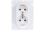 Schneider Electric Glossa Белый Розетка 2-местная с зазем. контактами в сборе с рамкой IP20 скрытая установка GSL000124