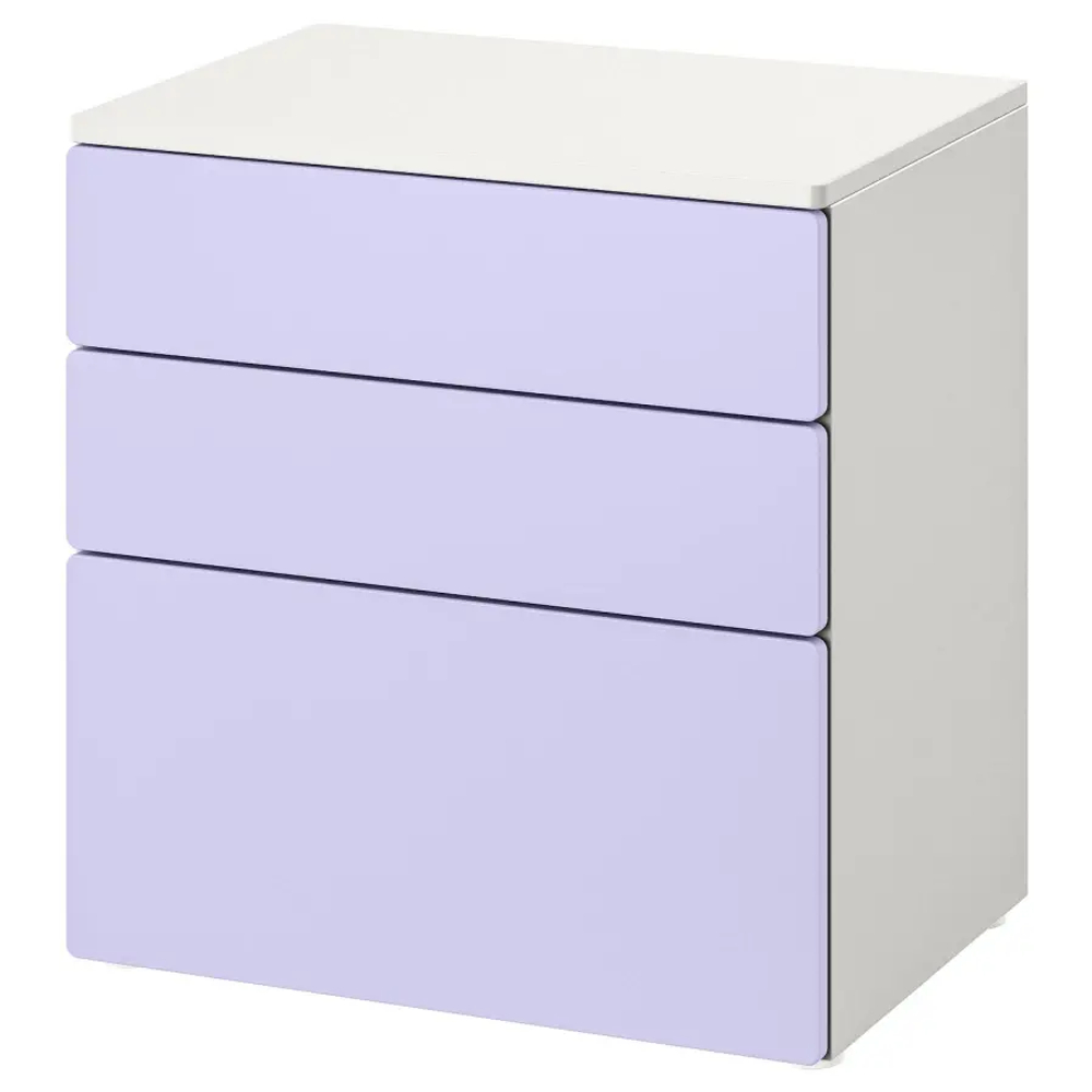 Комод - SMÅSTAD / PLATSA/SMОSTAD  IKEA/ СМОСТАД/ПЛАТСА ИКЕА,  63х60 см, белый/фиолетовый