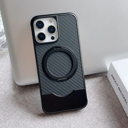Чехол для iPhone 16 Pro DITAKA Full Cover, поворотная подставка алюминиевая