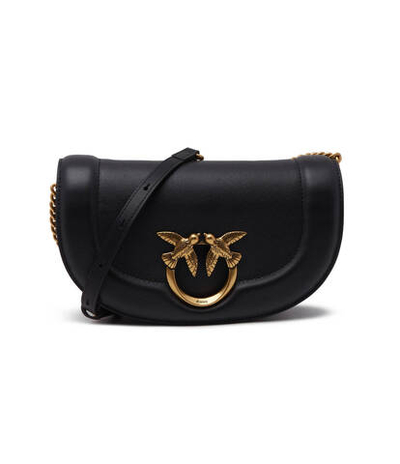 Кожаная сумка через плечо ROUND CLICK BAGUETTE MINI VITE Pinko - черный(101970 A0QO)