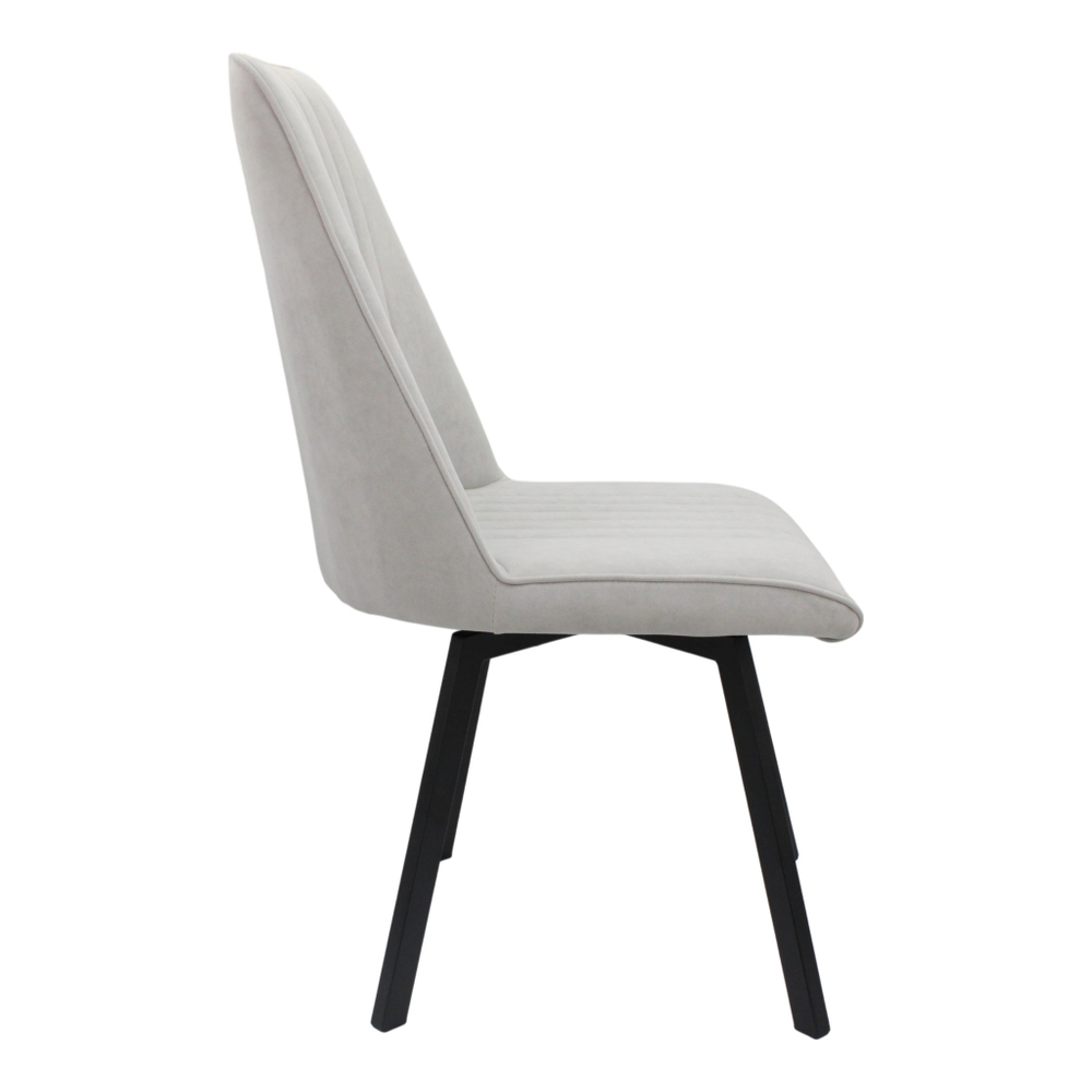 Стул поворотный "Софти 360" (арт. 325П), велюр Бренди В20 светло-серый, ножки профильные черные